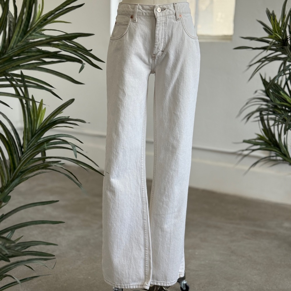 LONDONJEAN White Flare Wide Leg Jeans
